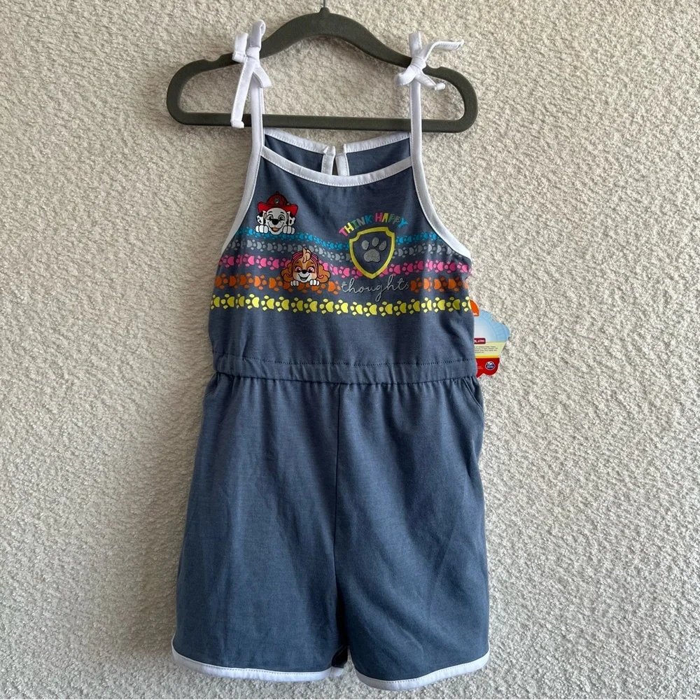 Paw Patrol NWT Kids One‎ Piece Blue Romper Think Happy Thoughts Size 6